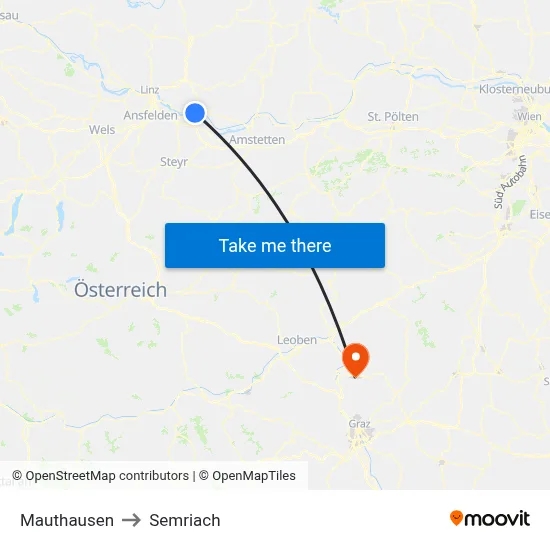 Mauthausen to Semriach map