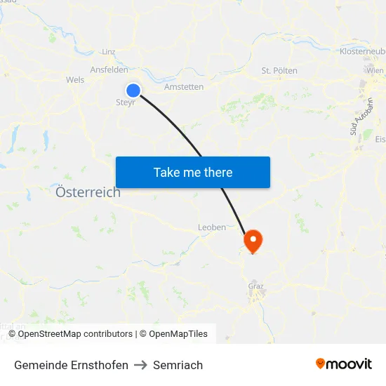 Gemeinde Ernsthofen to Semriach map