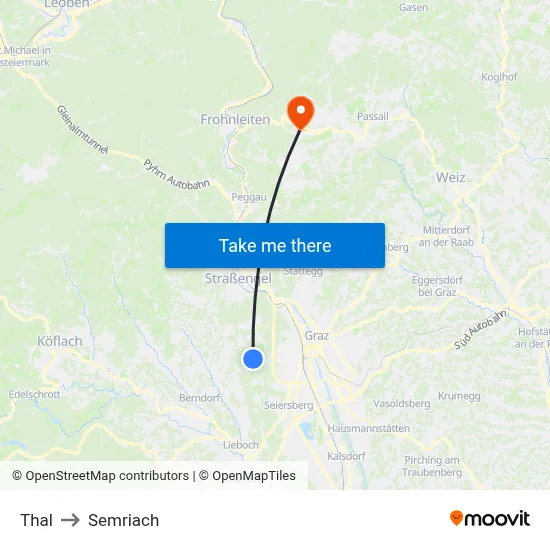 Thal to Semriach map
