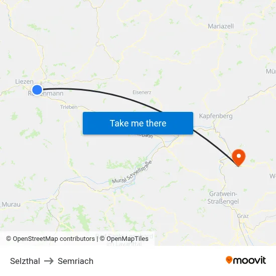 Selzthal to Semriach map