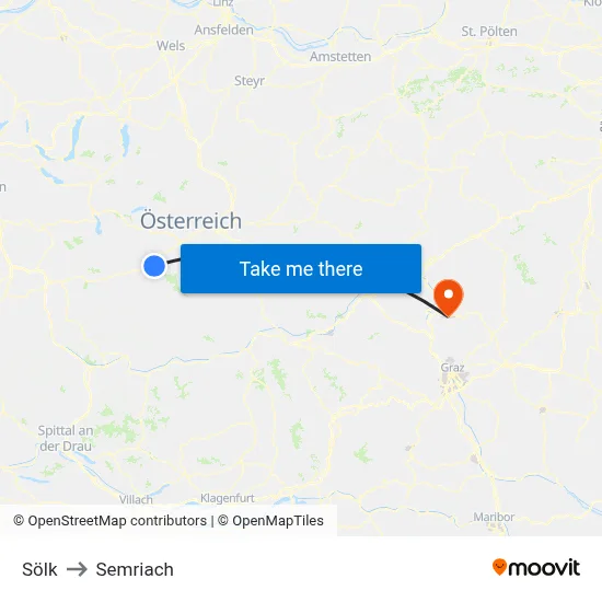 Sölk to Semriach map