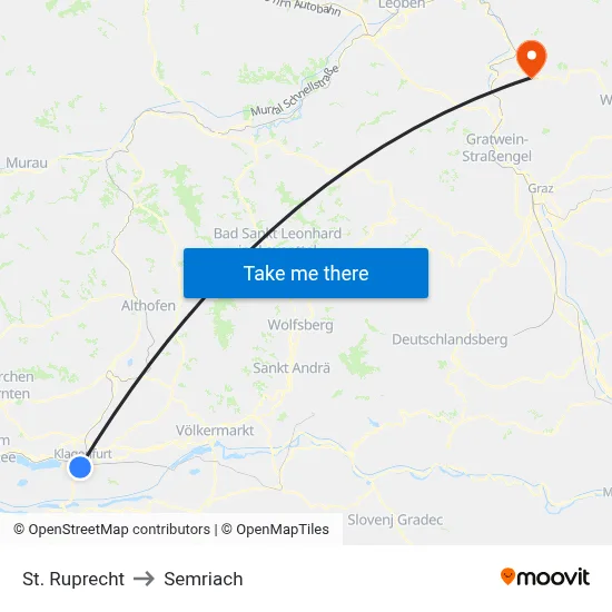 St. Ruprecht to Semriach map