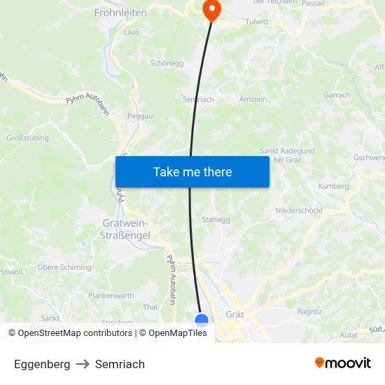 Eggenberg to Semriach map