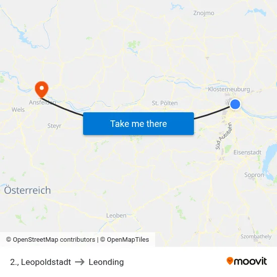 2., Leopoldstadt to Leonding map