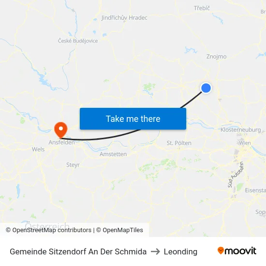 Gemeinde Sitzendorf An Der Schmida to Leonding map