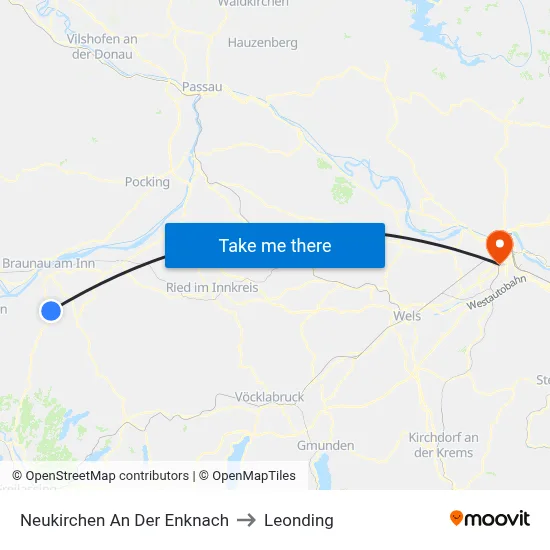 Neukirchen An Der Enknach to Leonding map