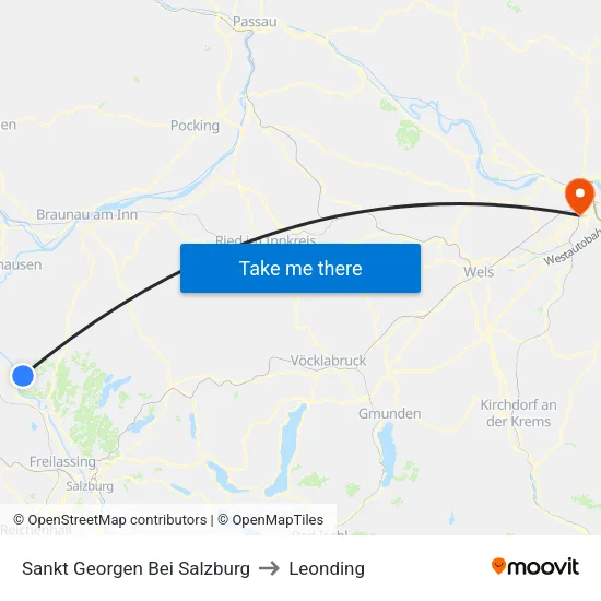 Sankt Georgen Bei Salzburg to Leonding map