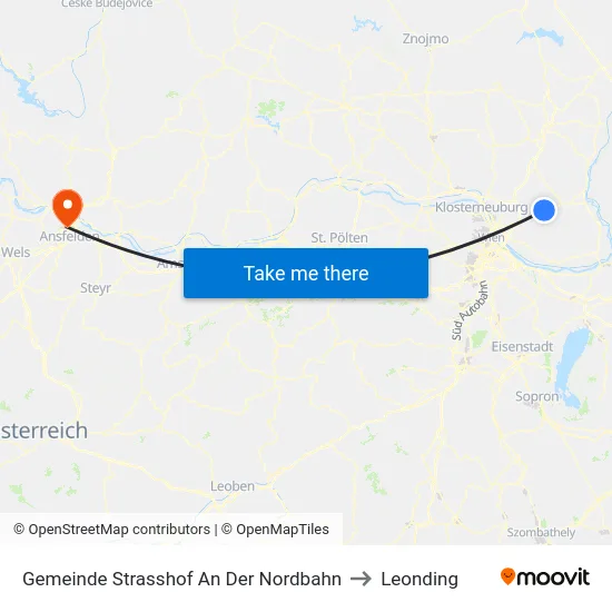 Gemeinde Strasshof An Der Nordbahn to Leonding map