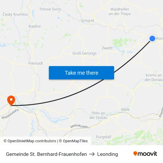Gemeinde St. Bernhard-Frauenhofen to Leonding map