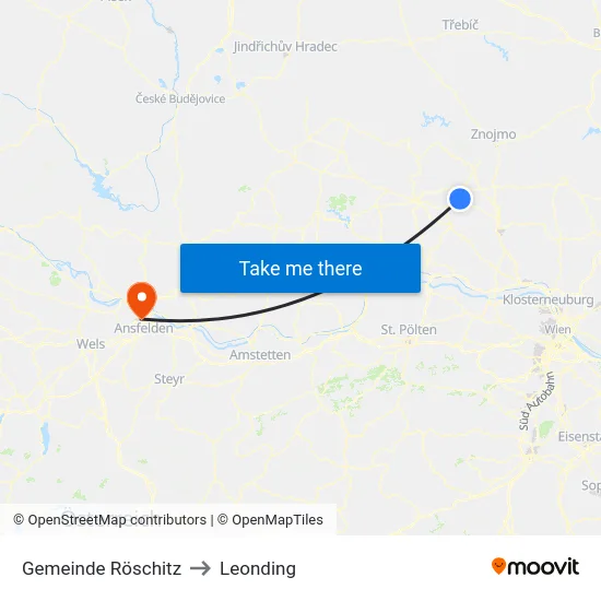 Gemeinde Röschitz to Leonding map