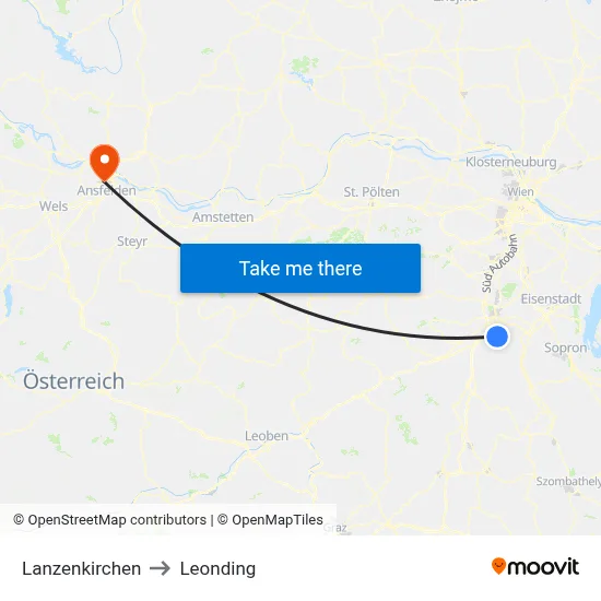 Lanzenkirchen to Leonding map