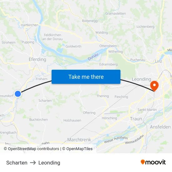 Scharten to Leonding map