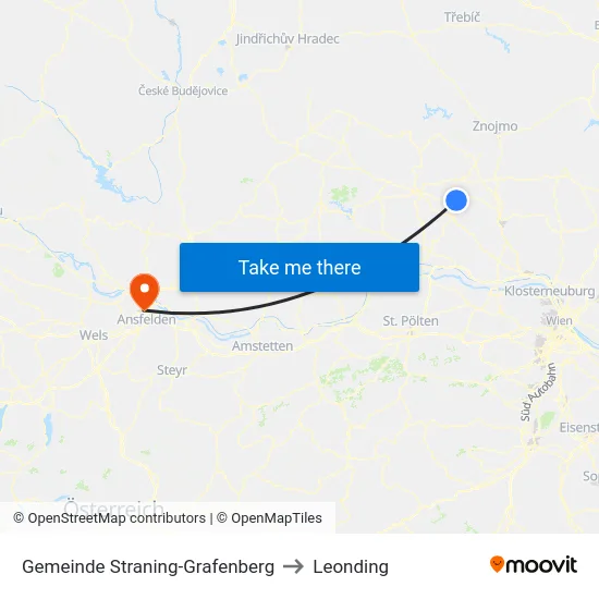 Gemeinde Straning-Grafenberg to Leonding map