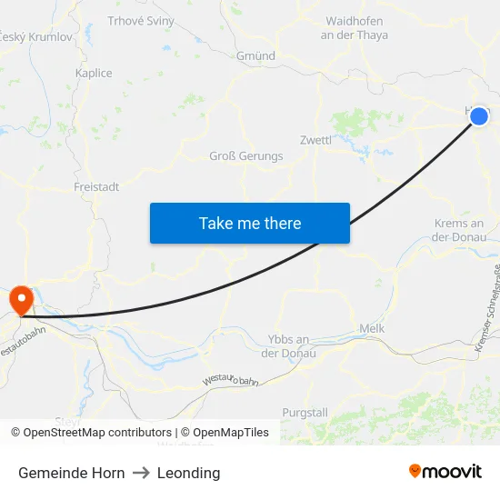 Gemeinde Horn to Leonding map