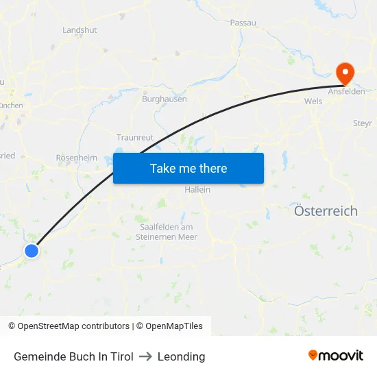 Gemeinde Buch In Tirol to Leonding map