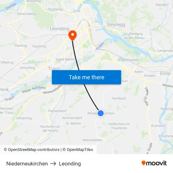 Niederneukirchen to Leonding map