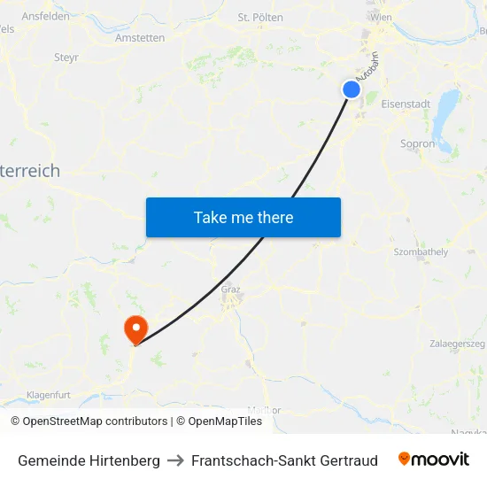 Gemeinde Hirtenberg to Frantschach-Sankt Gertraud map