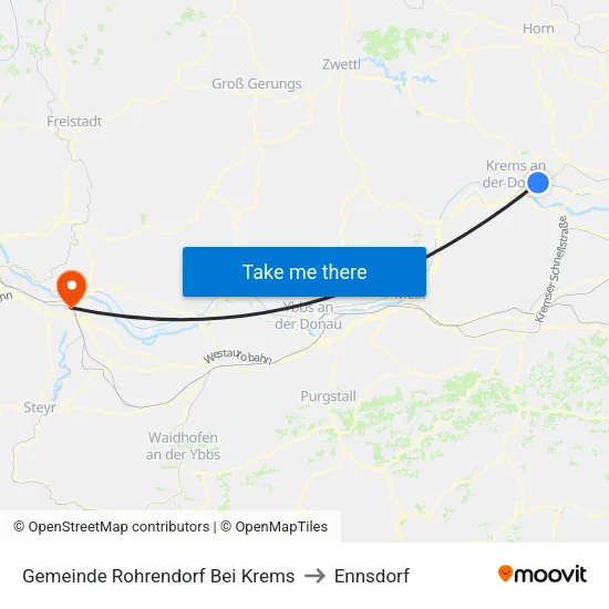 Gemeinde Rohrendorf Bei Krems to Ennsdorf map