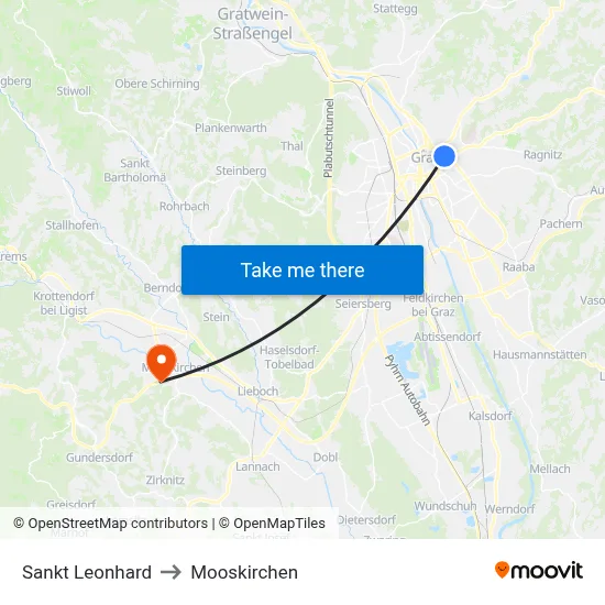 Sankt Leonhard to Mooskirchen map