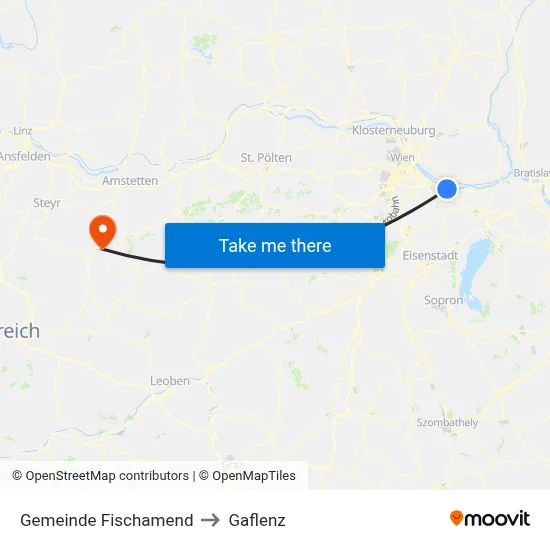 Gemeinde Fischamend to Gaflenz map