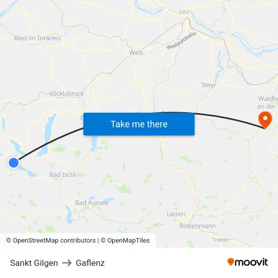 Sankt Gilgen to Gaflenz map