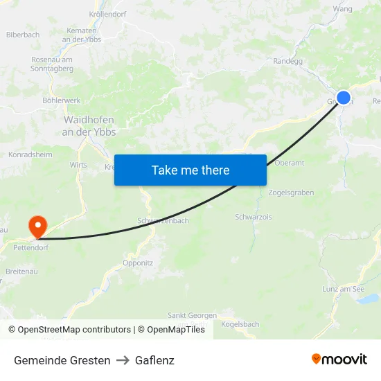 Gemeinde Gresten to Gaflenz map