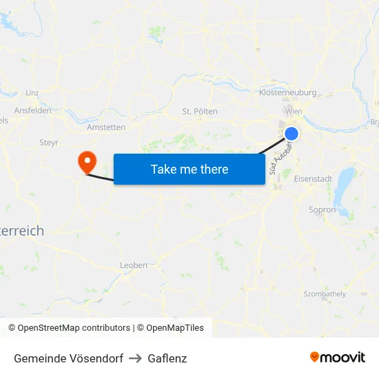 Gemeinde Vösendorf to Gaflenz map