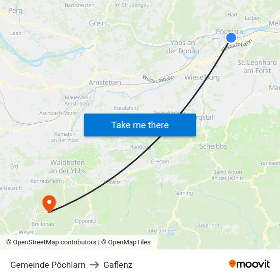 Gemeinde Pöchlarn to Gaflenz map