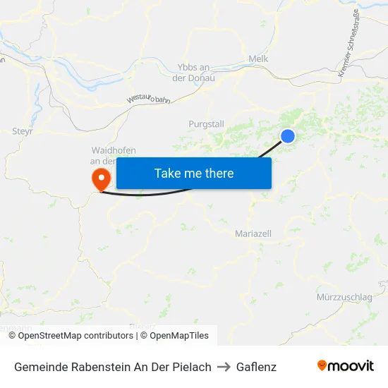 Gemeinde Rabenstein An Der Pielach to Gaflenz map