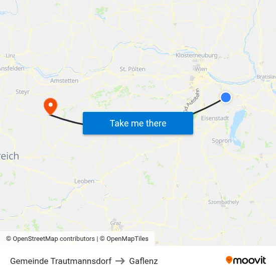 Gemeinde Trautmannsdorf to Gaflenz map