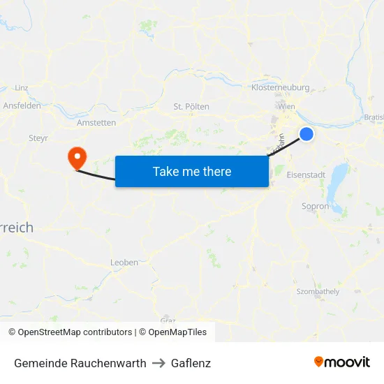 Gemeinde Rauchenwarth to Gaflenz map