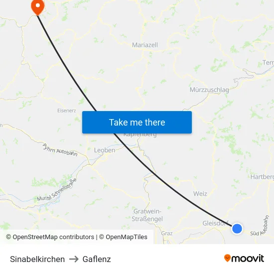 Sinabelkirchen to Gaflenz map