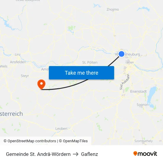 Gemeinde St. Andrä-Wördern to Gaflenz map