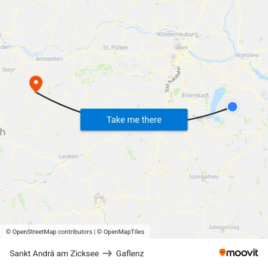 Sankt Andrä am Zicksee to Gaflenz map