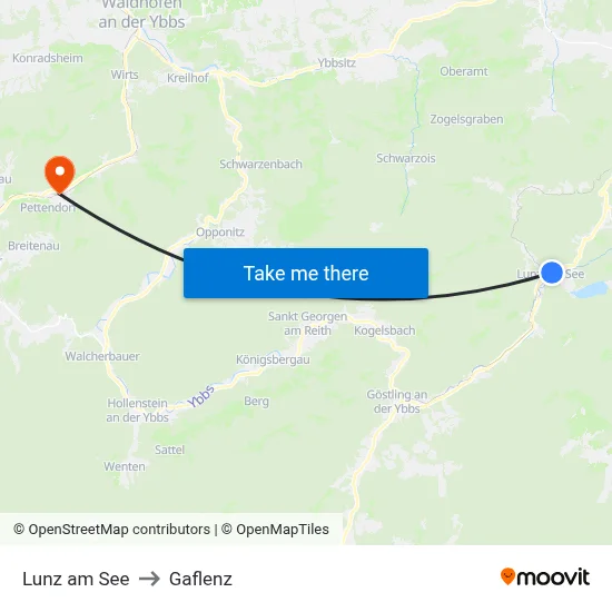 Lunz am See to Gaflenz map