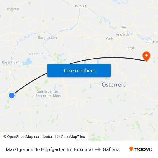 Marktgemeinde Hopfgarten Im Brixental to Gaflenz map