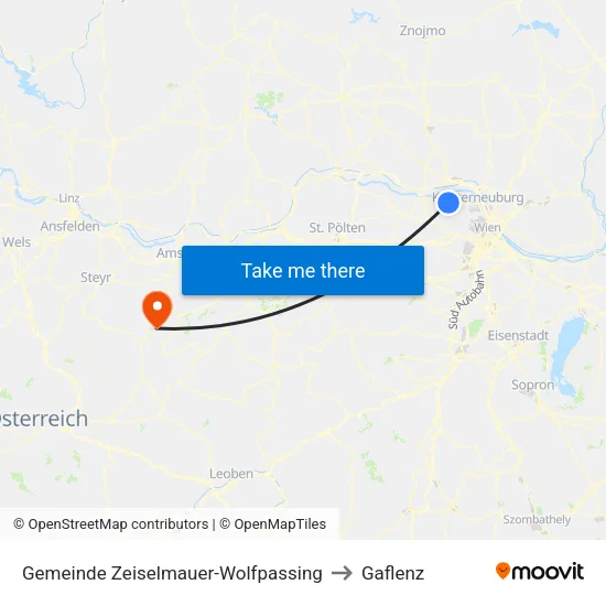 Gemeinde Zeiselmauer-Wolfpassing to Gaflenz map