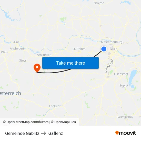 Gemeinde Gablitz to Gaflenz map