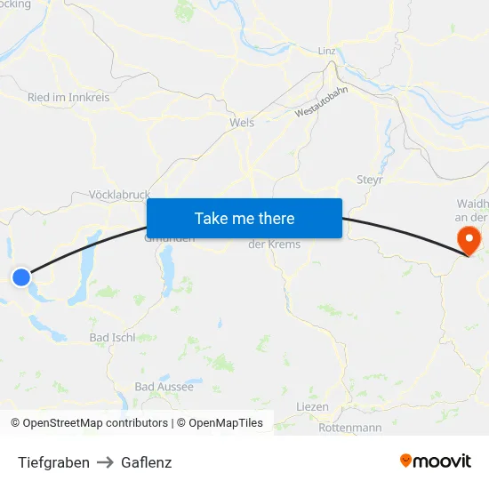 Tiefgraben to Gaflenz map