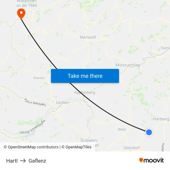Hartl to Gaflenz map