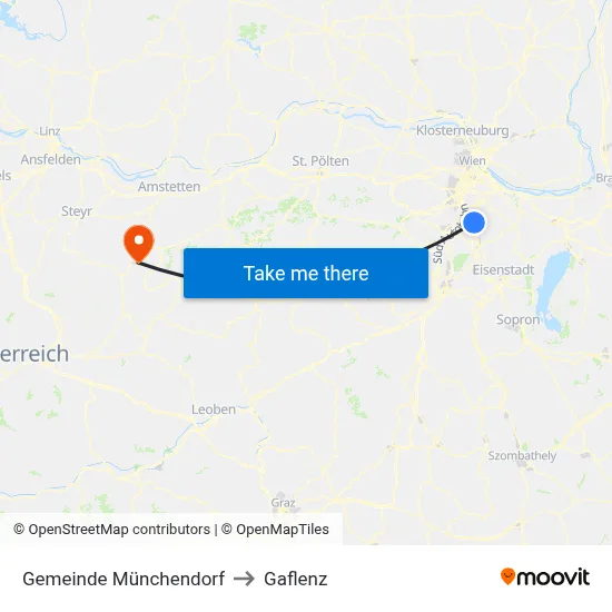 Gemeinde Münchendorf to Gaflenz map