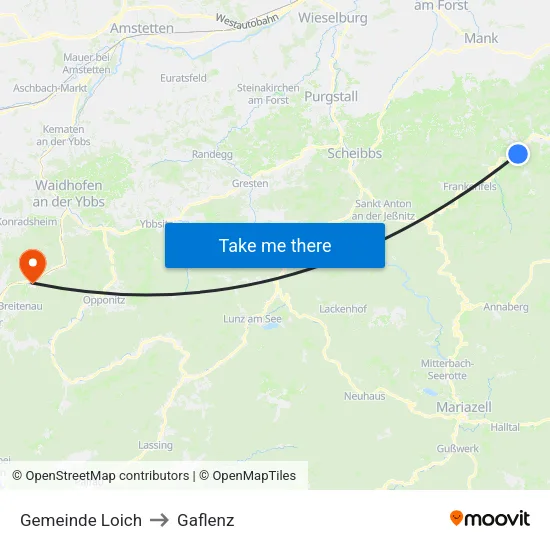 Gemeinde Loich to Gaflenz map