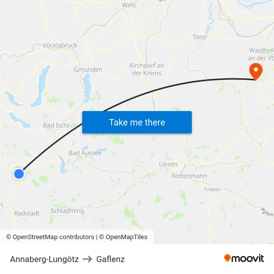 Annaberg-Lungötz to Gaflenz map