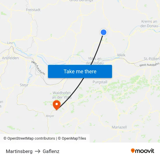 Martinsberg to Gaflenz map