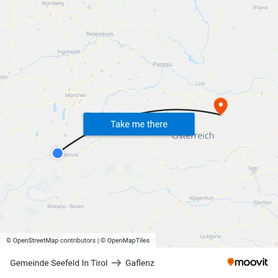 Gemeinde Seefeld In Tirol to Gaflenz map