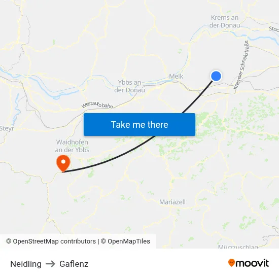 Neidling to Gaflenz map