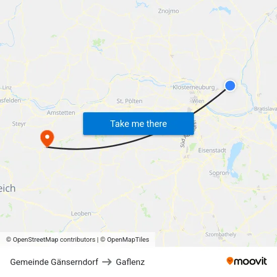 Gemeinde Gänserndorf to Gaflenz map