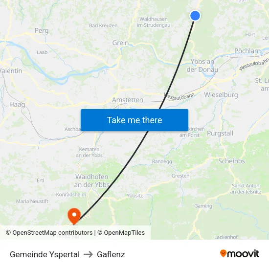 Gemeinde Yspertal to Gaflenz map