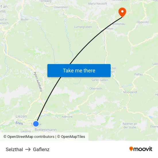 Selzthal to Gaflenz map