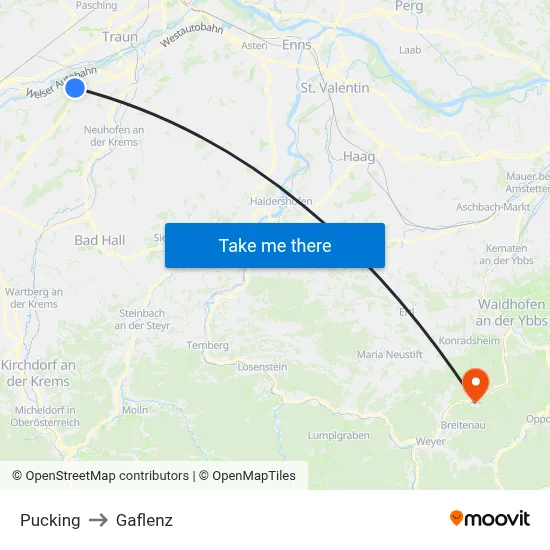 Pucking to Gaflenz map